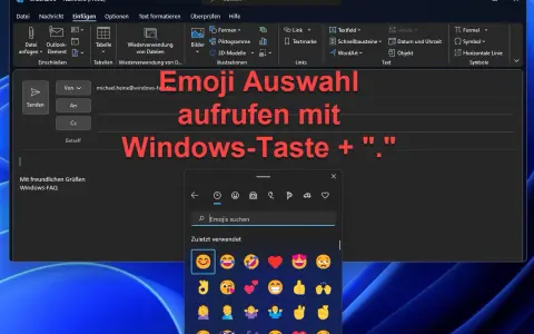 Windows-Tastenkombination für Emoji-Auswahl mit vielen smileys.