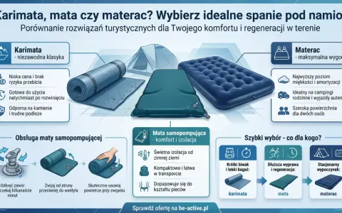 Porównanie karimaty, maty samopompującej i materaca turystycznego. Wybierz idealne rozwiązanie do spania pod namiotem.