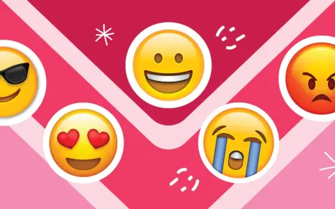 Emojis representan el ciclo menstrual fases emocionales: feliz, enamorado, llorando, enfadado y cool.