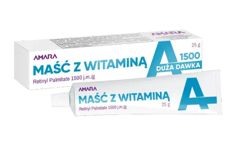Maść z witaminą A Amara, 25g, 1500 j.m./g. To najlepsza maść z witaminą A, która zapewnia dużą dawkę retinolu dla Twojej skóry.