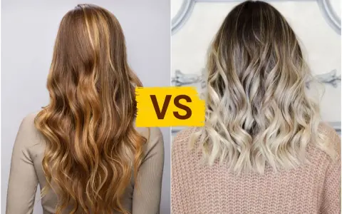Dos estilos de pelo ombre: uno con reflejos dorados y otro con puntas rubias.