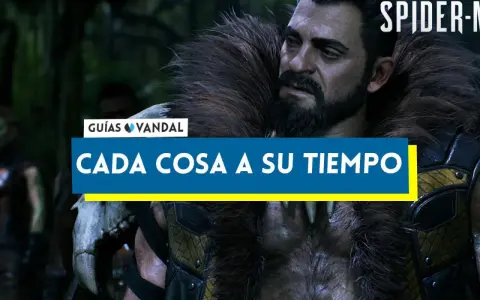 Kraven el Cazador, con su pelaje y armadura, listo para la acción en Spider-Man 2. ¡Conoce los trofeos Spiderman 2!