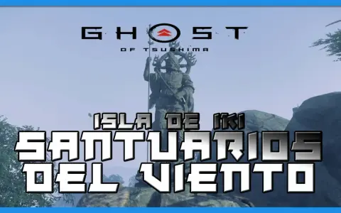 Estatua imponente en el **santuario de la sombra Ghost of Tsushima**, Isla de Iki.