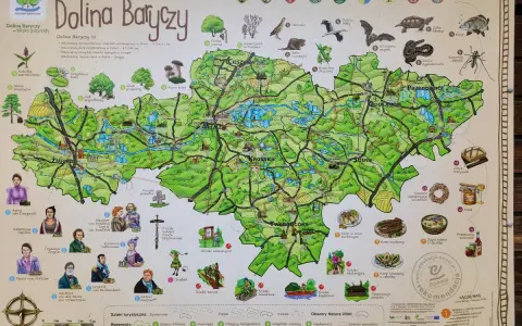 Mapa Doliny Baryczy pokazuje, gdzie jechać, by podziwiać przyrodę, zabytki i lokalne specjały.