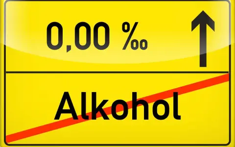 Znak drogowy informuje: 0,00 promila alkoholu. W Maroku nie można wwieźć alkoholu.