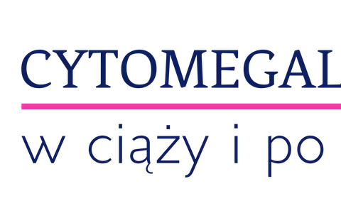 Grafika przedstawia sylwetkę kobiety w ciąży z sercem, obok napis "CYTOMEGALOWIRUS w ciąży i po porodzie".