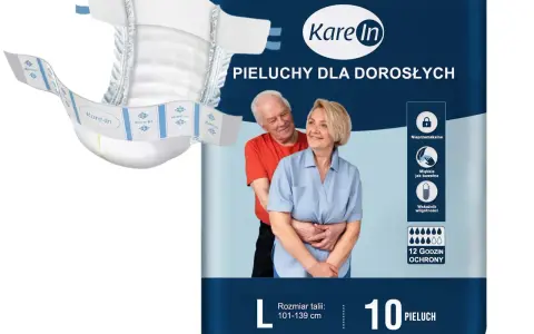 Pieluchy dla dorosłych Kare In, rozmiar L, 10 sztuk. Sprawdź, ile kosztuje paczka pieluch, by zapewnić komfort i ochronę.