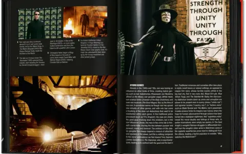 Un uomo mascherato, simbolo di ribellione, evoca l'atmosfera del film noir.