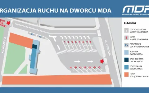 Bus Rzeszów-Kraków: Gdzie wysiądziesz? Adres MDA i stanowiska