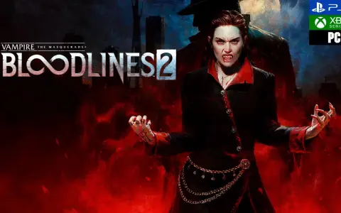 Una vampira con colmillos afilados y mirada intensa, lista para la acción en Vampire The Masquerade Bloodlines 2.