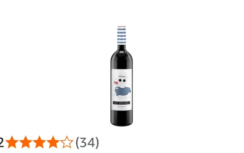 Flasche Rotwein mit dem Etikett "Opa Günther #feinherb". Der Wein hat eine Bewertung von 4,2 Sternen.