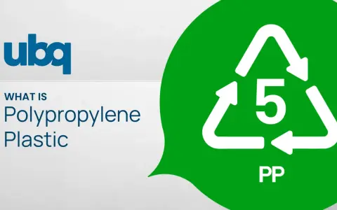 UBQ logo and "What is Polypropylene Plastic" text next to a green recycling symbol with a "5" and "PP". Is polypropylene stronger than plastic?
