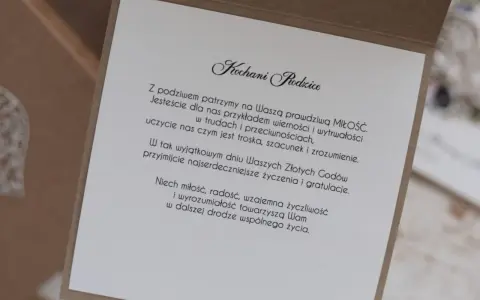 Złote Gody rodziców. Wzruszające życzenia na 50 rocznicę ślubu, pełne miłości i podziwu.