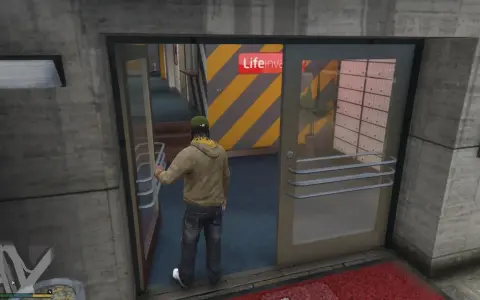 Gracz wchodzi do budynku, gdzie może wpisać komendy GTA RP. W tle widać logo "Lifeinvader".