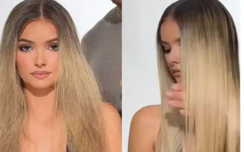 Avant/après : des cheveux mousseux transformés en une cascade lisse. Quelle coupe pour cheveux mousseux ? Une coupe qui lisse et sublime.