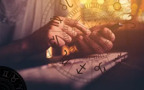 Dłoń pisze na klawiaturze, nad nią krąg zodiaku. W tle widoczny jest chiński znak zodiaku z 1983 roku, symbolizujący nadzieję.
