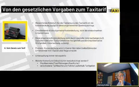 Gesetzliche Vorgaben zum Taxitarif: Kostendeckung als Kriterium. Die allgemeine Kostendeckung ist entscheidend, nicht die einzelner Unternehmen.