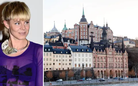 Robyn med sitt unika halsband, framför Stockholms vackra byggnader. Kanske är det här var Robyn bor?