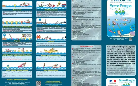 Guide nautique du lac de Serre-Ponçon, avec les règles de sécurité et de navigation pour les plaisanciers.