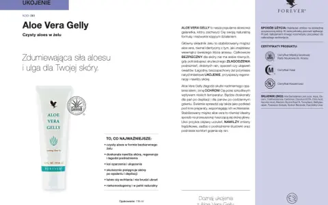 Aloe Vera Gelly Forever – kojący żel z aloesu dla Twojej skóry. Idealny na podrażnienia, oparzenia i po depilacji.