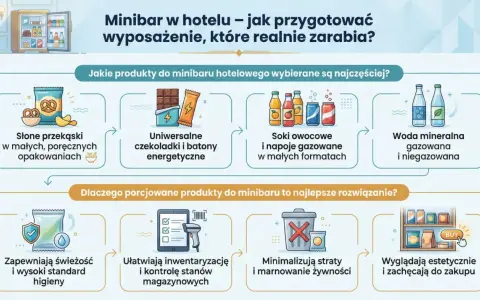 Strategia rozwoju produktu: popularne przekąski i napoje w hotelowym minibarku, które zapewniają świeżość, ułatwiają kontrolę i zachęcają do zakupu.