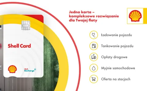 Karta paliwowa Shell Card - kompleksowe rozwiązanie dla Twojej floty: ładowanie, tankowanie, opłaty drogowe i myjnie.