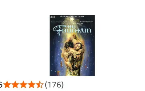 Copertina del graphic novel "The Fountain", ispirato al film. Due figure abbracciate sotto una cascata di luce.