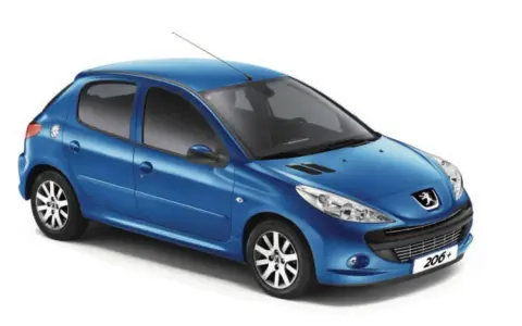 Błękitny Peugeot 206 1.4 benzyna, gotowy na miejskie przygody.