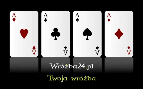 Cztery asy: kier, trefl, pik i karo. Wróżba z kart klasycznych miłość. Wróżba24.pl - Twoja wróżba.