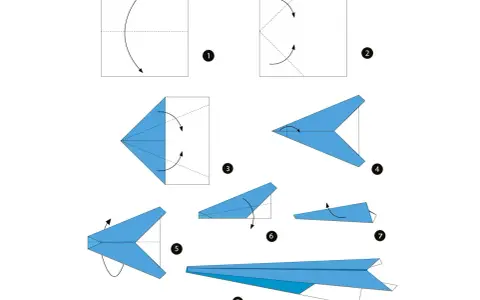 Steg-för-steg-guide för att vika ett klassiskt origami flygplan.