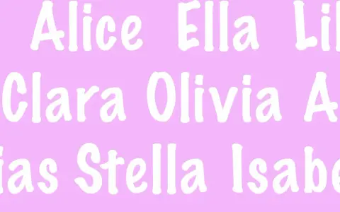Lista med korta vackra flicknamn: Alice, Ella, Lil, Clara, Olivia, A, ia, Stella, Isabe.