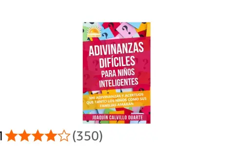 Libro "Adivinanzas Difíciles para Niños Inteligentes" con 300 acertijos para toda la familia.