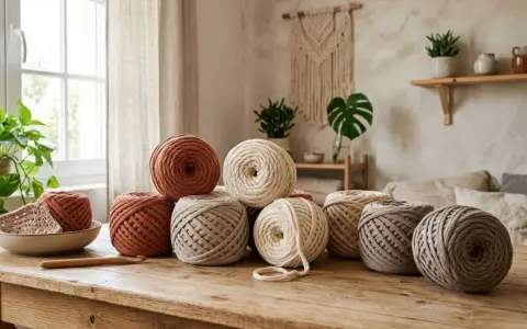 Ovillos de lana en tonos tierra, perfectos para crear proyectos con colores otoño.