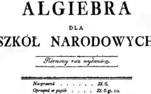 Tytuł książki "Algebra dla szkół narodowych", wydanej po raz pierwszy. Ken był jej autorem.