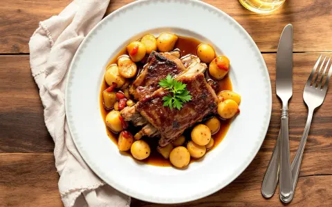 Travers de porc au barbecue Weber, tendres et juteux, servis avec des pommes de terre rôties et une sauce savoureuse. Le temps de cuisson parfait pour un délice.