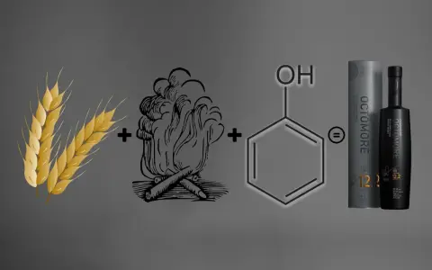 Gerste, Feuer und Phenol ergeben Octomore, einen Islay-Whisky mit hohem ppm-Gehalt.