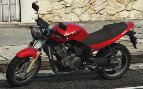 Czerwony motocykl "Shitzu" z GTA 5, gotowy do akcji. Ten kod na motor to marzenie każdego gracza!