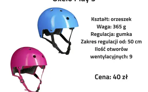 Niebieski i różowy kask Oxelo Play 3. Rozmiary kasków dla dzieci: zakres regulacji od 50 cm. Idealne na rower i hulajnogę.