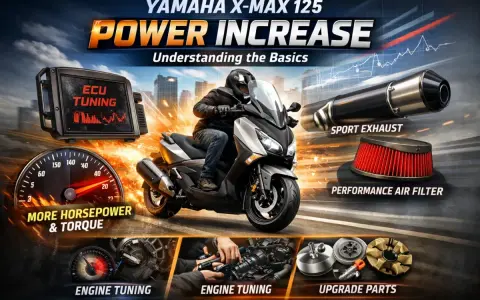 Chip tuning motocykla 125 Yamaha X-Max: ECU, sportowy wydech, filtr powietrza, więcej mocy i momentu obrotowego.