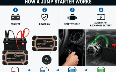 A portable jump starter can start a completely dead battery by connecting, powering on, starting the vehicle, and then the alternator recharges the battery.