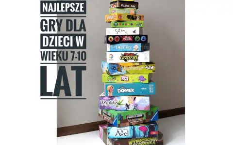 Stos gier planszowych dla dzieci, w tym gra detektywistyczna "Sabotażysta". Idealne na prezent dla młodych odkrywców.