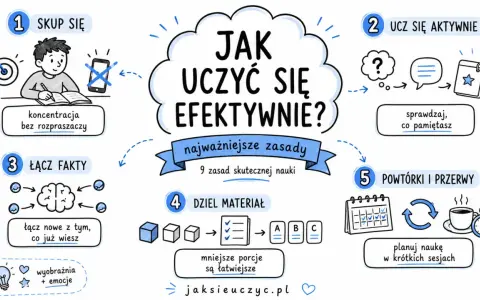 Jak efektywnie uczyć się historii w klasie 6? Skup się, łącz fakty, dziel materiał, ucz się aktywnie, rób powtórki i przerwy.