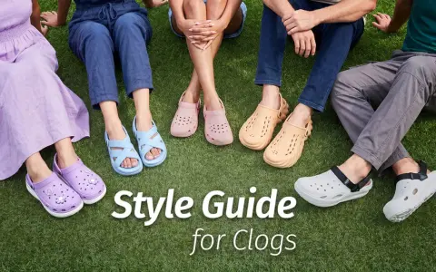 A style guide for clogs, showing various colors and styles. Learn how to wear clogs with socks for a cozy and fashionable look.