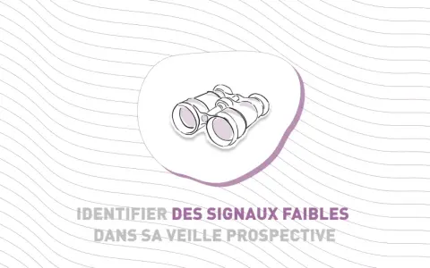 Jumelles stylisées pour identifier des signaux faibles dans sa veille prospective.