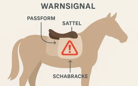Warnsignal: Sattel verrutscht! Die Passform ist schlecht, die Schabracke rutscht.