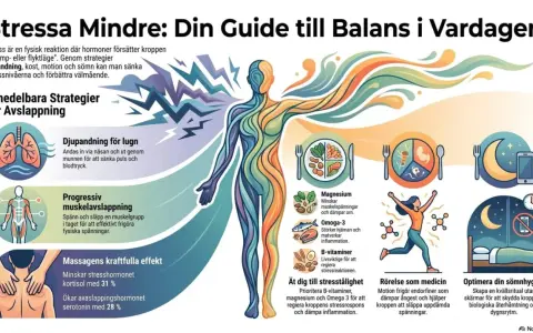 Grafik visar strategier för att hantera stress, som djupandning, kost och sömn, för att bli mentalt stark.