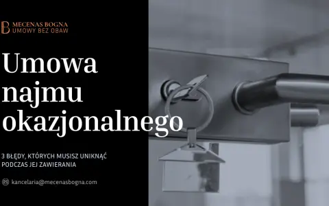 Klucz do drzwi i tekst o umowie najmu okazjonalnego. Dowiedz się, jak uniknąć błędów przy jej zawieraniu.
