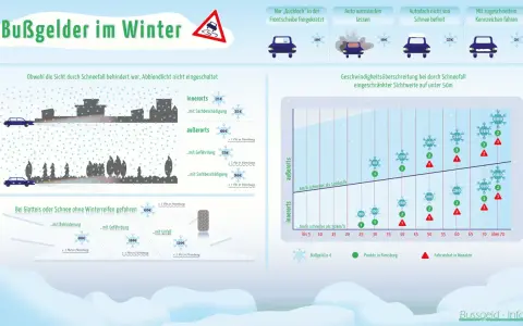 Winterliche Bußgelder: Fahren bei Schnee ohne Winterreifen kann teuer werden. Ein Geisterfahrer-Szenario ist hier nicht abgebildet, aber die Strafen sind dennoch hoch.