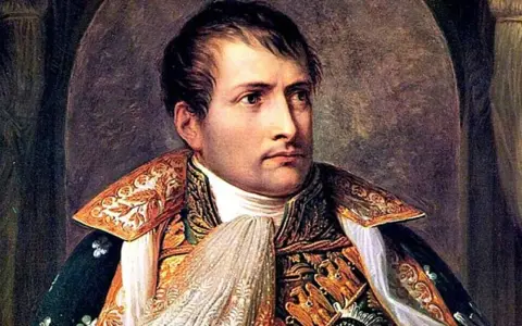 Portret Napoleona, karta tarota Cesarz w miłości. Jego spojrzenie sugeruje siłę i determinację w sprawach sercowych.
