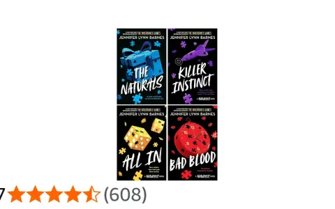 Copertine dei libri "The Naturals", "Killer Instinct", "All In" e "Bad Blood" di Jennifer Lynn Barnes. La serie "The Naturals" esplora le menti dei serial killer.